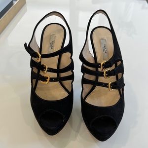 Black Prada heels in size 38